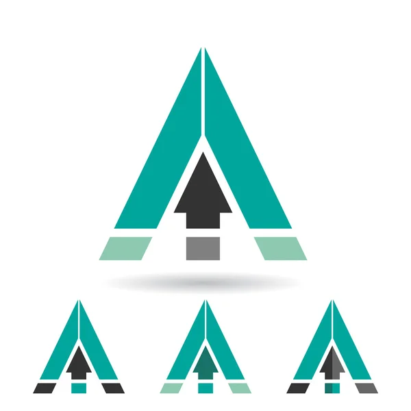 A harfi renkli soyut üçgen simgesi — Stok Vektör