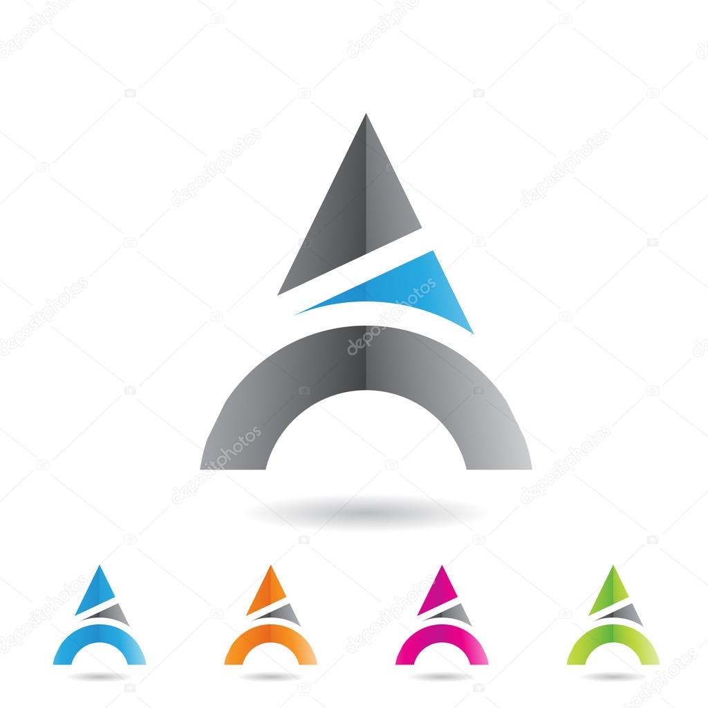 Colorful Abstract Triangle Symbol of Letter A