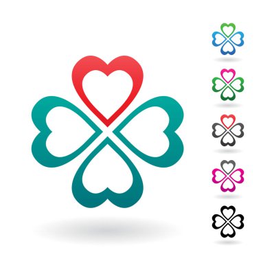 Soyut renkli dört yapraklı yonca