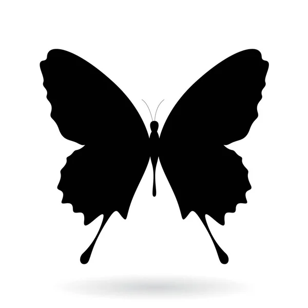 Silueta de mariposa negra Ilustración — Vector de stock