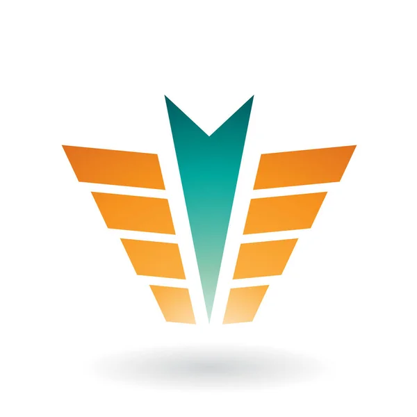 Strzałki i skrzydła w kształcie ikonę streszczenie — Wektor stockowy