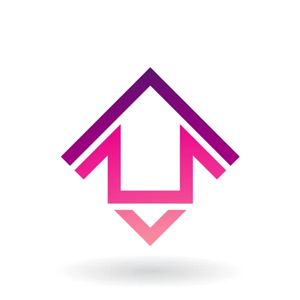 Ícone de casa em forma de quadrado abstrato — Vetor de Stock