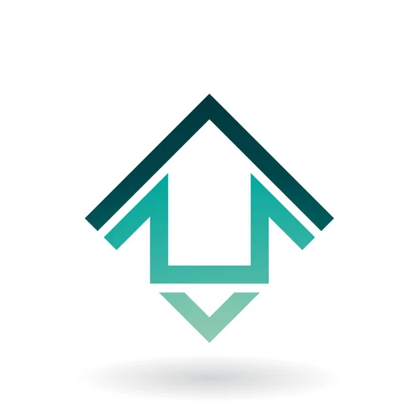 Abstrakcja Square House ikona w kształcie — Wektor stockowy