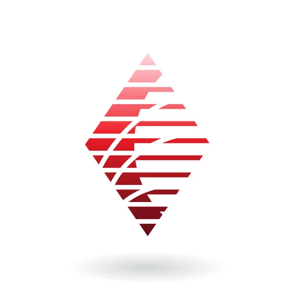 Diamantformade randig abstrakt ikonen — Stock vektor