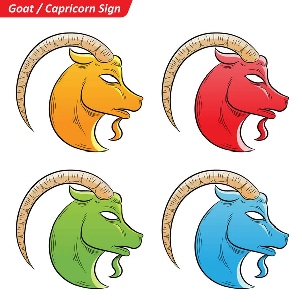 Esboço colorido do signo da estrela do zodíaco do capricórnio — Vetor de Stock