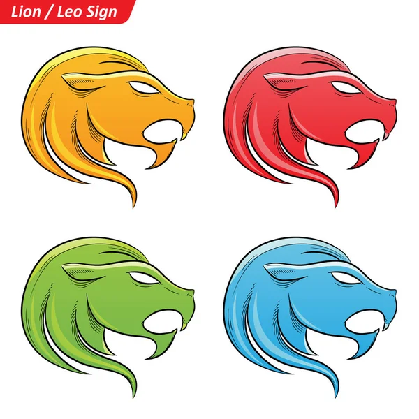 Croquis coloré des signes astrologiques du zodiaque Leo — Image vectorielle
