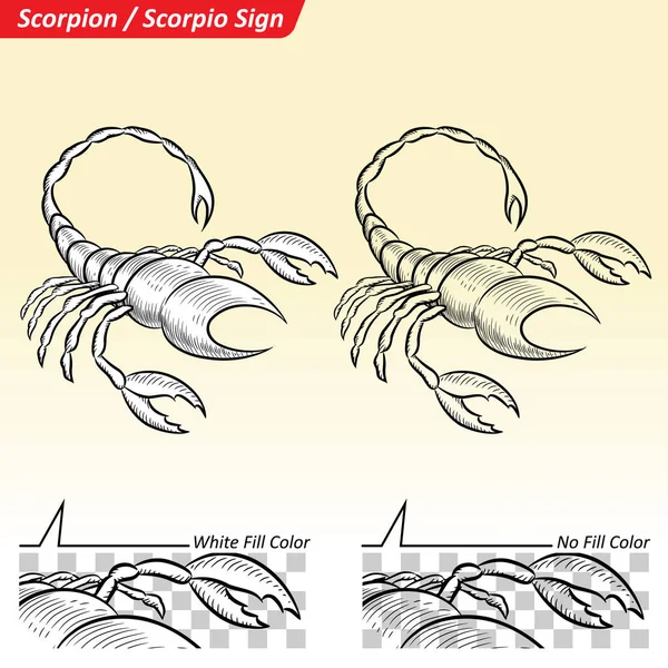 Akrep burç yıldız işareti kroki — Stok Vektör