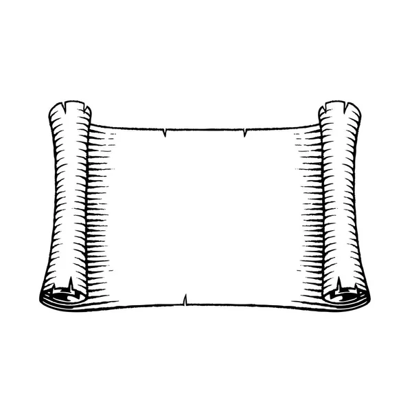 Vanhan bannerin vektoroitu mustepiirros — vektorikuva