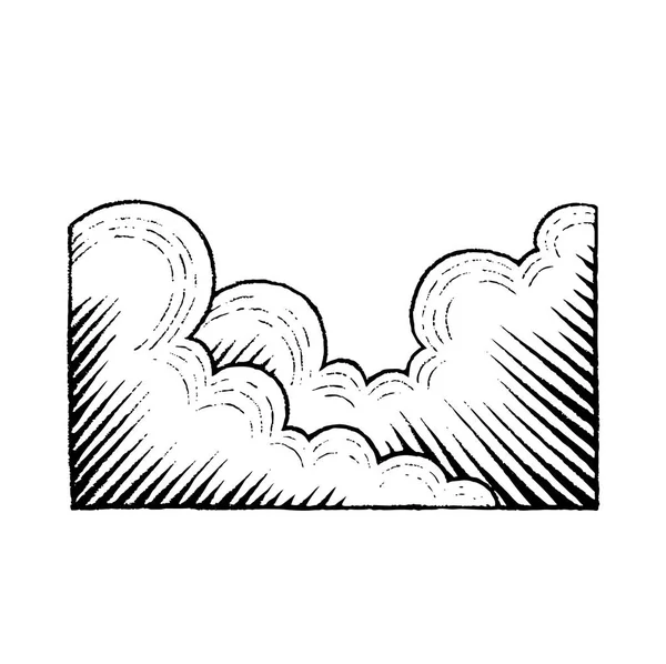 Dibujo de tinta vectorizada de nubes — Archivo Imágenes Vectoriales