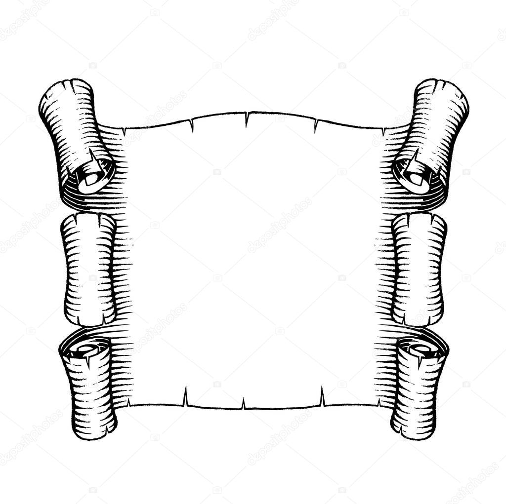 Vectorized Ink Sketch of an Old Banner