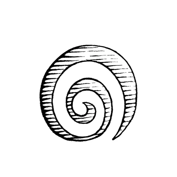 矢量化的油墨草绘的螺旋星系符号 — 图库矢量图片