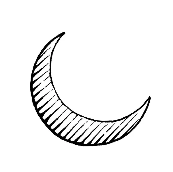 矢量化的油墨草绘的月亮 — 图库矢量图片