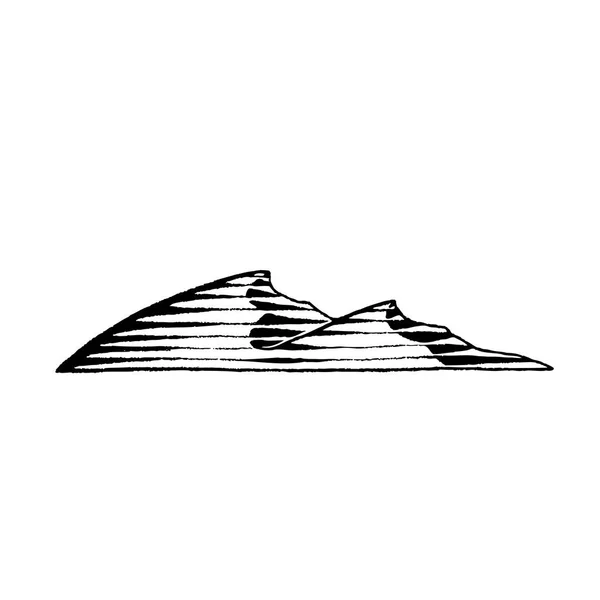모래 언덕의 vectorized 잉크 스케치 — 스톡 벡터