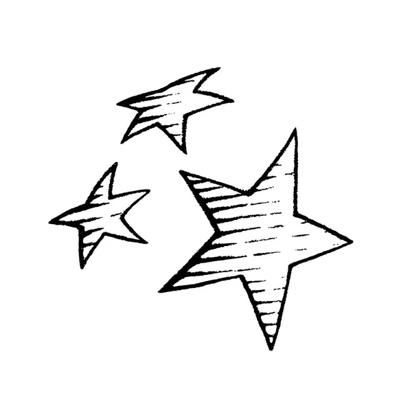 Boceto de tinta vectorizada de estrellas — Vector de stock