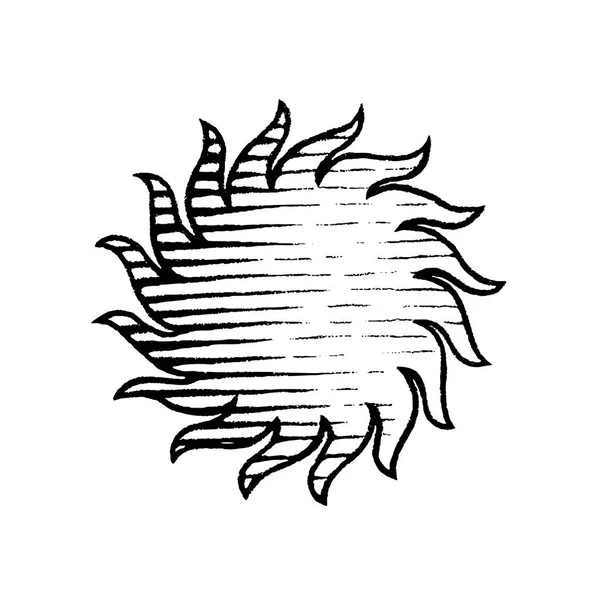 Croquis à l'encre vectorisée du soleil — Image vectorielle