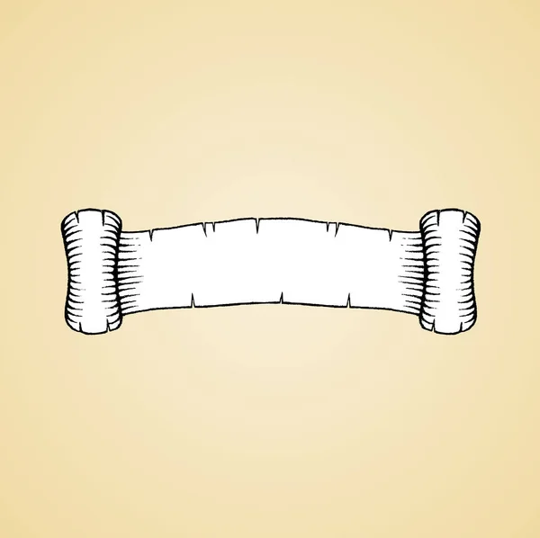 白の塗りつぶしを持つ古いバナーのインク スケッチ — ストックベクタ
