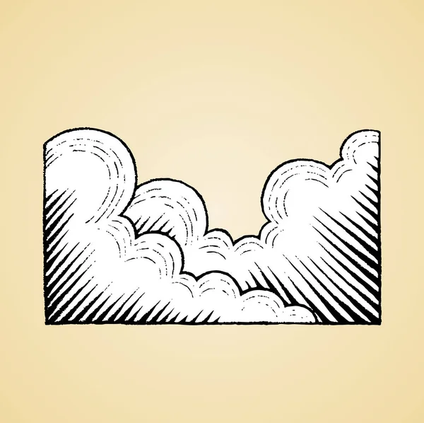 Boceto de tinta de nubes con relleno blanco — Archivo Imágenes Vectoriales