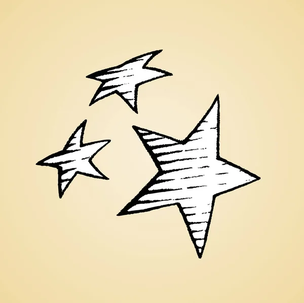 Boceto de tinta de estrellas con relleno blanco — Vector de stock