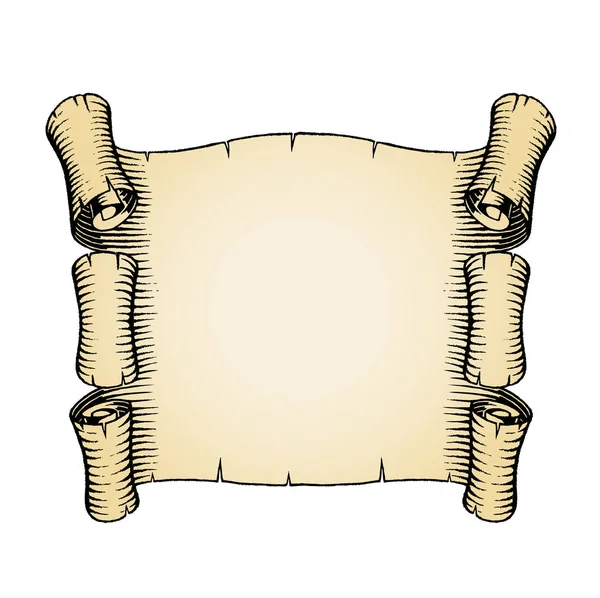 Boceto de tinta de una vieja pancarta con relleno beige — Vector de stock