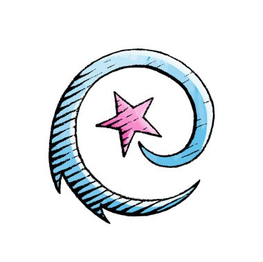 Mürekkep ve bir yıldızın suluboya kroki