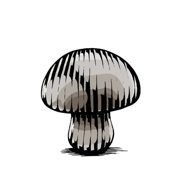 Croquis en encre et aquarelle d'un champignon — Image vectorielle