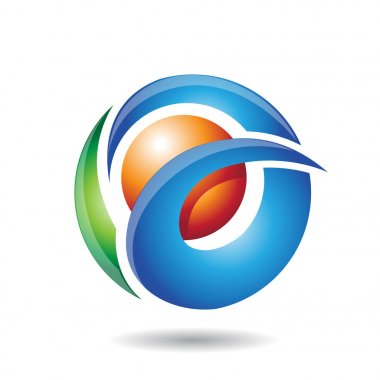 Harf A, O veya Q inci simgesi içeren soyut sembolü