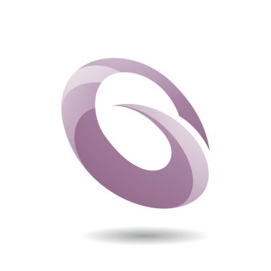 Oval harf G simgesi soyut sembolü