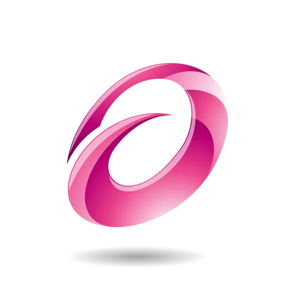 Symbole abstrait de la lettre ovale Une icône — Image vectorielle
