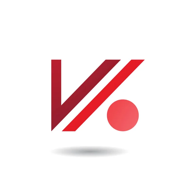 V の文字とドット アイコンの抽象的なシンボル — ストックベクタ