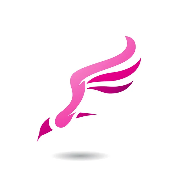 Simbolo astratto dell'icona dell'uccello ad ala lunga — Vettoriale Stock