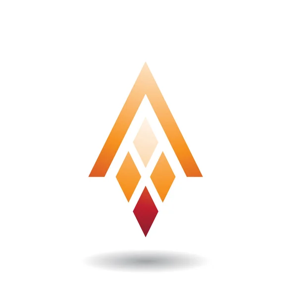 Símbolo abstrato da letra A com retângulos em forma de diamante — Vetor de Stock