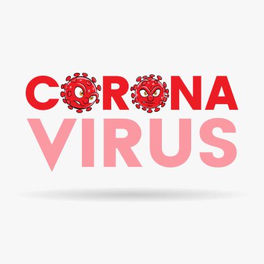 Coronavirus Çizgi Film Başlıklarının Kırmızı Büyük Harflerle İllüstrasyonu