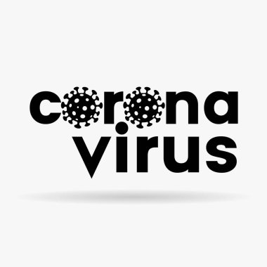 Basit Simgeli Küçük Kara Harfler Coronavirus 'un İllüstrasyonu