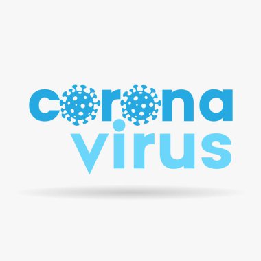 Coronavirus 'un Basit Simgeli Küçük Mavi Harfleri