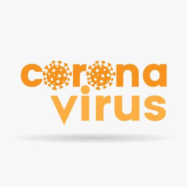 Coronavirus 'un Basit Simgeli Küçük Turuncu Harfleri