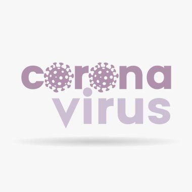 Coronavirus 'un Basit Simgeli Küçük Mor Harfleri