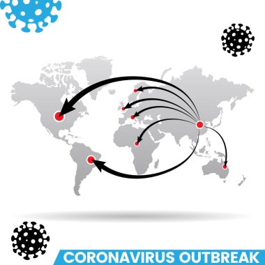 Coronavirus Salgını Dünya Haritasının İllüstrasyonu