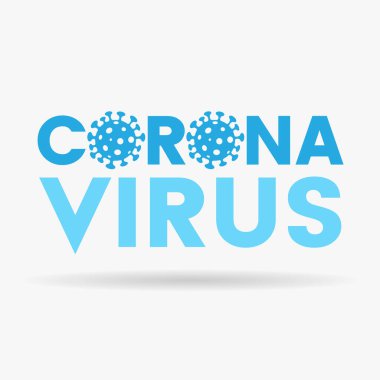 Basit Simgeli Mavi Harflerin Koronavirüs İllüstrasyonu