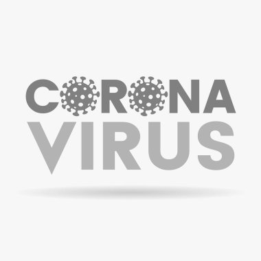 Coronavirus 'un Basit Simgeli Gri Harfleri