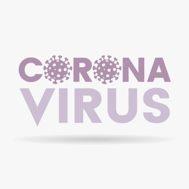 Basit Simgelerle Coronavirus Üst Düzey Mor Harflerin İllüstrasyonu