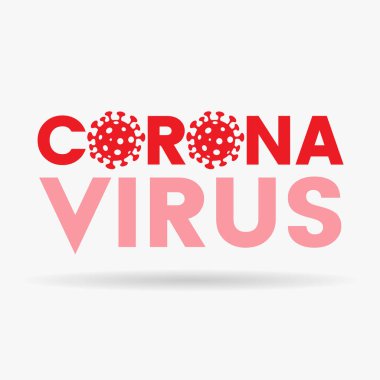 Basit Simgeli Koronavirüs Kırmızı Harflerinin Görünümü