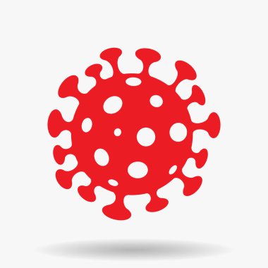 Basit Kırmızı Coronavirüs Simgesi