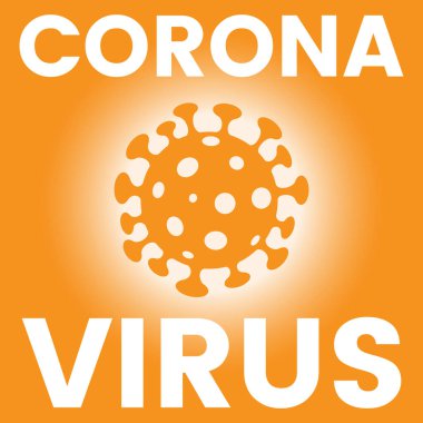 Orange Coronavirus Simgesi Kare Posteri