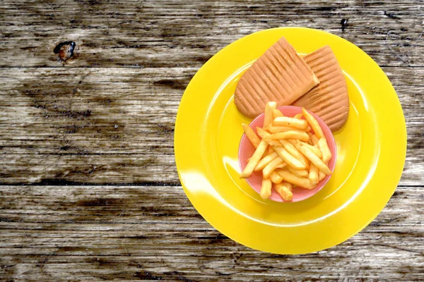 Joliment Disposé Avec Des Bâtonnets Pommes Terre Délicates Des Biscuits — Photo