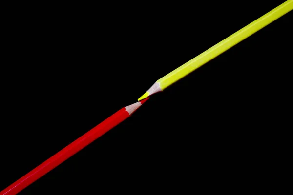 Red Yellow Pencils Beautifully Designed Dark Black Background Great Picture — Stock Photo, Image