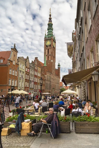 Uma das ruas centrais de Gdansk — Fotografia de Stock