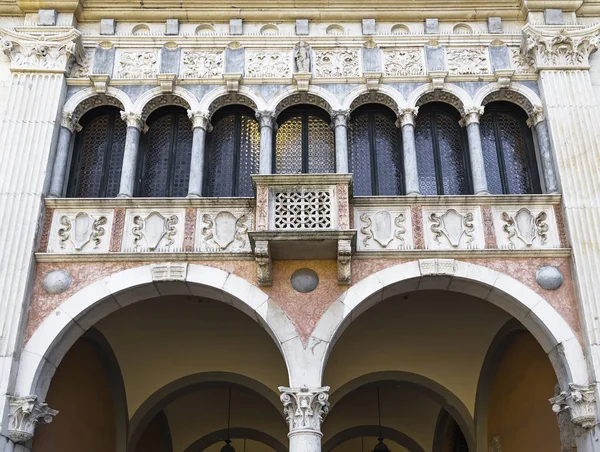 Balcony on the facade - Loggia in Brescia — Zdjęcie stockowe