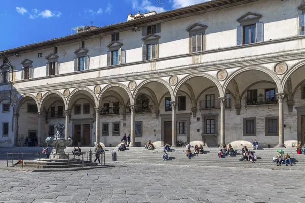 Piazza Della Santissima Annunziata Uma Praça Cidade Florença Região Toscana — Fotografia de Stock