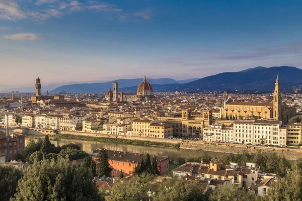 Florens Italien Florens Staden Solnedgång Utsikt Över Florens Palazzo Vecchio — Stockfoto