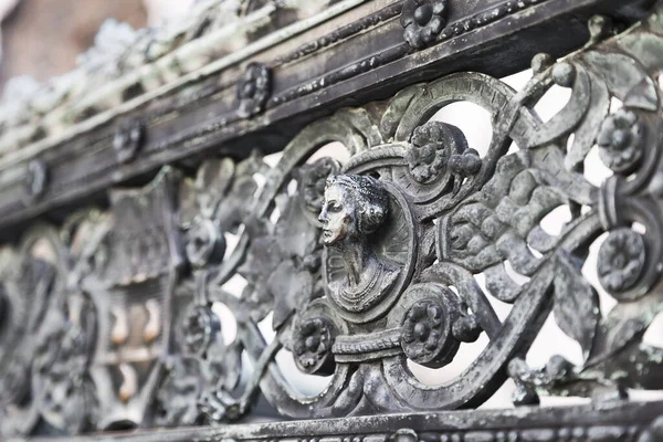 Bergamo Italy Fragment Decorative Fence Cappella Colleoni Colleoni Chapel Bust — Stock Photo, Image